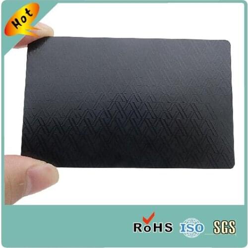 2019 High quality Custom Embossed Luxury Stainless Steel Die Cut Black Blank Metal Business Card Printing