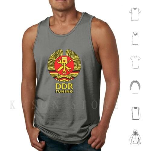 Ddr Workshop Tuning Coat Of Arms ( Colored ) Tank Tops Vest 100% Cotton Gdr Coat Of Arms Logo Simson Moped
