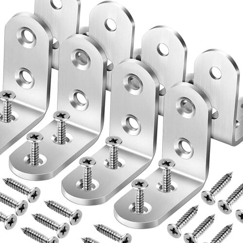 Stainless Steel Angle Corner Brackets 90 Degree Corner Fastener Protector For Wood Furniture Bedframe Cabinet Furniture Hardware