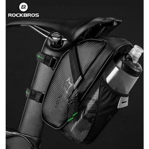ROCKBROS Rainproof Nylon Bike Saddle Bag MTB Bike Rear Front Bag Outdoor Cycling Mountain Bike Back Seat Tail Pouch Package