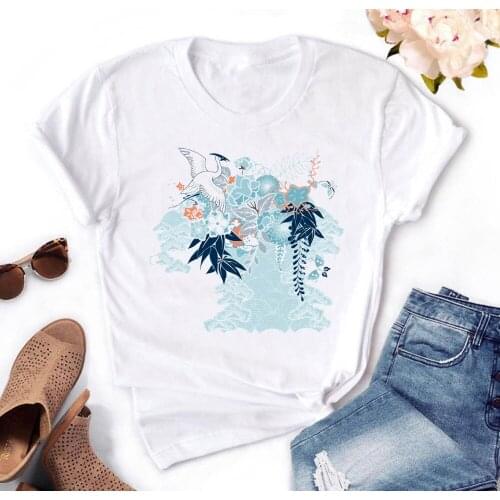 Chinese style Print Women t shirt Plus Size Short Sleeve O Neck t-shirt Girl White Tee Shirt Tops Camisetas Mujer HH1163