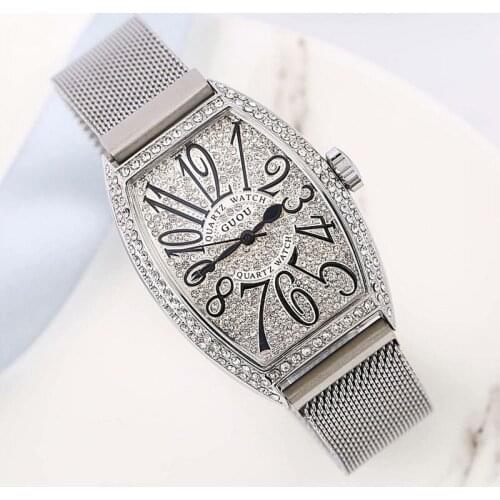 Top Luxury Women Watches Women Rose Gold Quartz Dress Watches Rhinestone Barrel Casual Women Watches montre femme reloj mujer