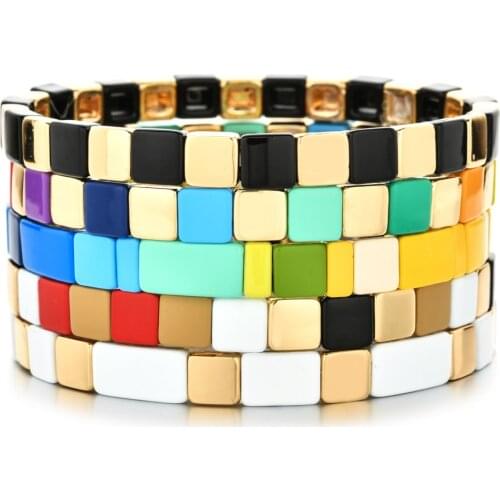 ZMZY New Beaded Bracelet Bangle for Women Girls Party Travel Jewelry Rainbow Bracelet For Women Trendy Beaded String Bracelet