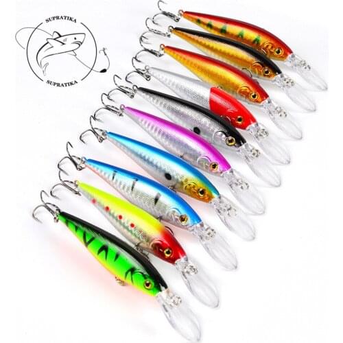 1pc 115mm/10.5g Plastic Minnow Carp Fishing Lure Wobbler Lifelike Crankbait 3D Eyes Sea Fishing Artificial Floating Bait Tackle