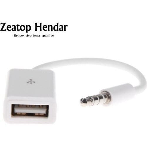 1Pcs 3.5mm Male AUX Audio Plug Jack to USB 2.0 Female Converter Cord Cable for Car Mp3