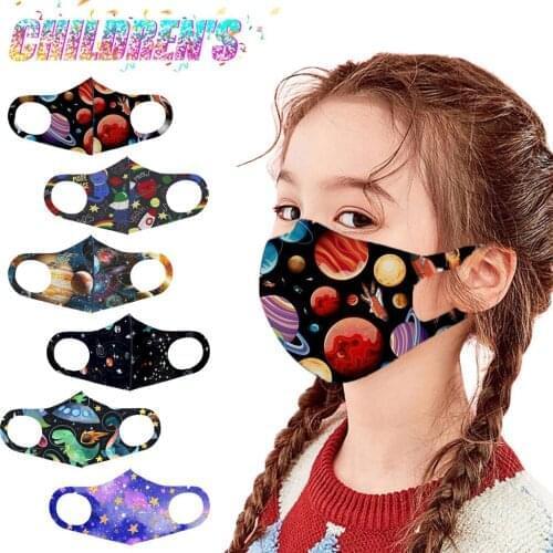 1pc Beautiful Starry Sky Planet Masks For Face Kids Wasbaar Reusable Mouth Mask Fashion Children Halloween Cosplay Mascarillas