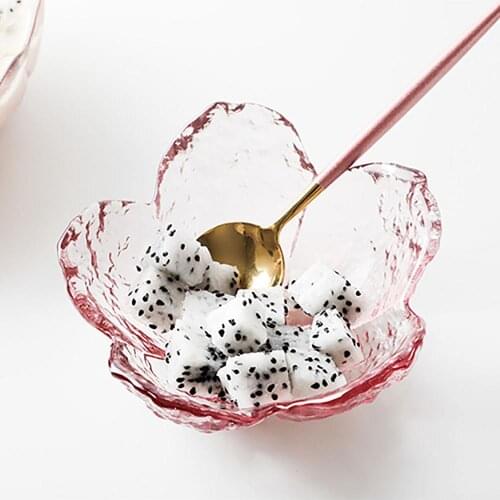 1PC Flower Type Japanese Glass Saucer Household Seasoning Small Dish Dipping Sauce Plate Soy Sauce Vinegar Dish