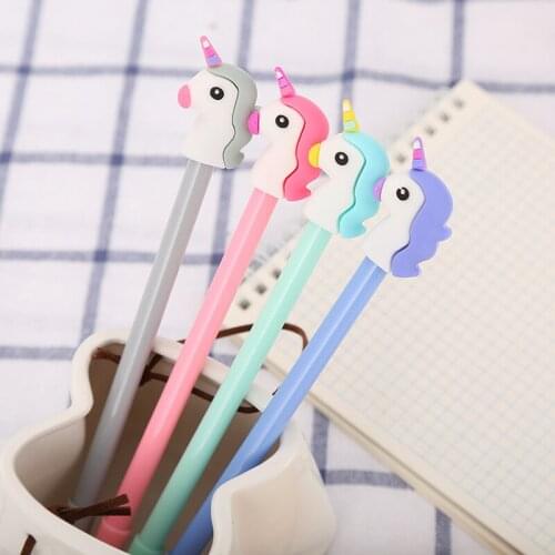 100pcs Cute Cartoon Unicorn Neutral Pen Creative Student Fresh Water Pen Office Signature Pen Kawaii School Supplies