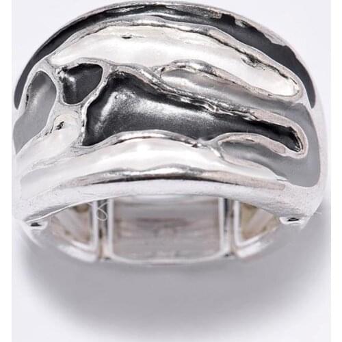 2020 Hit Enamel Adjustable Elastic Rings Trendy Wedding party Silver color Beach Rings for Women Gift