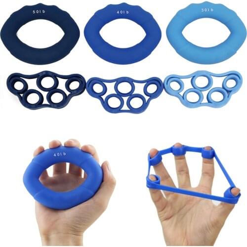 6pcs/lot Muscle Power Training Silicone Grip Ring Exerciser Strength Finger Hands Grip Fitness Musculation Equipement Ring