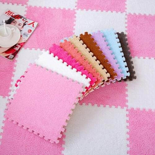 9 pcs/lot Ins Carpet Internet Celebrity Same Bedroom Foam Pad Plush Bay Window Pad Block Splicing Suede Baby Creeping Mat F8175