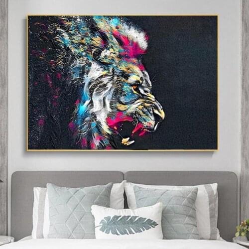 Watercolor Lion Canvas Art Paintings Modern Animals Wall Posters And Prints Lion Art Pictures For Living Room Cuadros Decoration