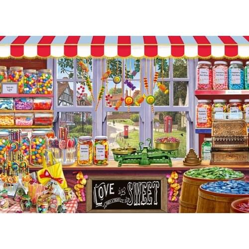 JMINE Div 5D Candy Sweet Shop Full Diamond Painting cross stitch kits art High Quality Scenic 3D paint by diamonds