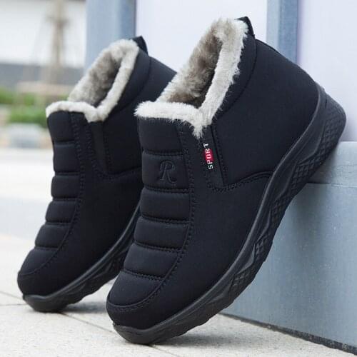 Pop Winter Snow Boots Men Comfortable Warm Couple Boots Women Shoes Men Sneakers Non-slip Slip on Soft Botas Hombre Menk88