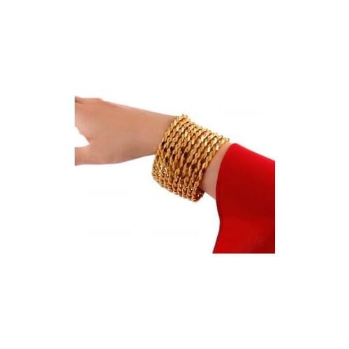 Gold Imitation 22 Gold Plated 2 Pcs Adana Twist Bracelet