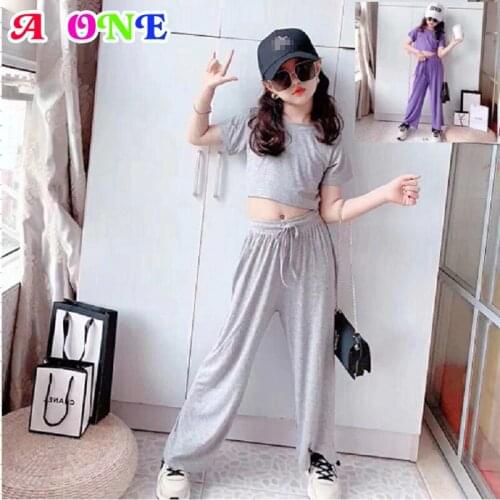 Summer girls fitness clothes kids set toddler girl outfit casual cotton sport workout tee+pants 2 pcs set baby clothing 2- 8Tyrs