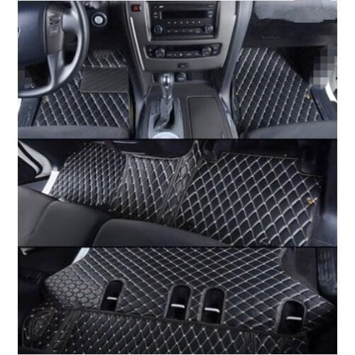 Good quality rugs! Special floor mats for Nissan Patrol Y62 7 seats 2019 waterproof carpets for Patrol 2018-2011,Free shipping
