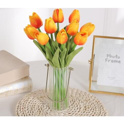 Tulip artificial flowers mini PU tulip artificial flowers wedding photography tulip artificial bouquet batch