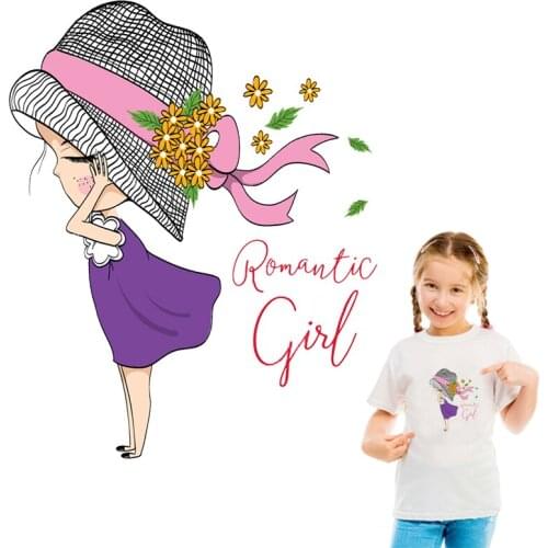 Diy Beautiful Stickers Cartoon Romantic Cute Girls Patches Applique Decoration For Children Dress Jacket Jeans Ironing Patches
