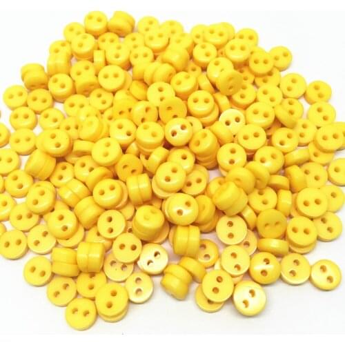 1000pcs Gold Yellow 6mm Round Resin Mini Tiny Mini Buttons Sewing Accessories Embellishments BUTTON Scrapbooking