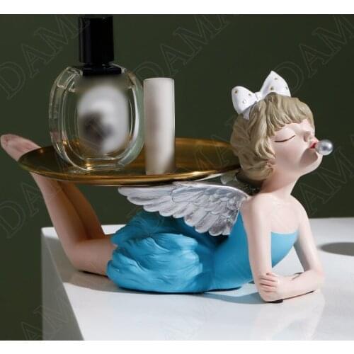 European Style Resin Storage Tray Bubble Girl Fruit Tray Creative Jewelry Cosmetic Organizer Home Decoration Modern Ornaments