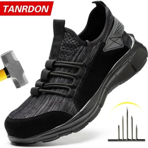 Mens Safety Shoes Steel Toe Work Shoes Men Safety Boots Lightweight Working Shoes Puncture-Proof Work Boots Mens Boots Shoes