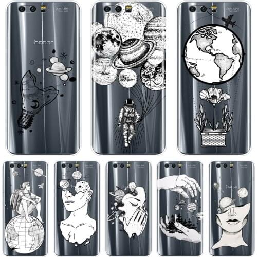 Soft Phone Case Silicone For Huawei Honor 7 8 9 10 Lite 7S 7X 7A 7C Pro Art Space Back Cover For Huawei Honor 8X MAX 10 9 8 7