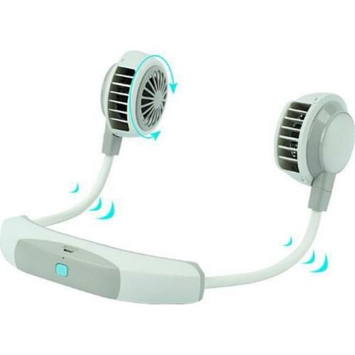 2020 New Leafless lantern hanging neck fan Protable leafless jogging refrigeration hanging neck telescopic Led Wind Adjustable