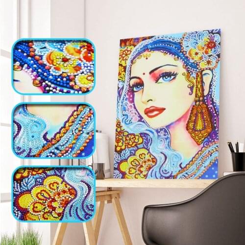New 5D DIY Special Shaped Diamond Painting Modern Beauty Girl Cross Stitch Paintings Rhinestones Embroidery Home Decoration