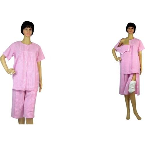 Patient Cloth Surgery Pajamas with Magic Sticker Easy On and off for Disable Elder Mum fracture Lying in Bed