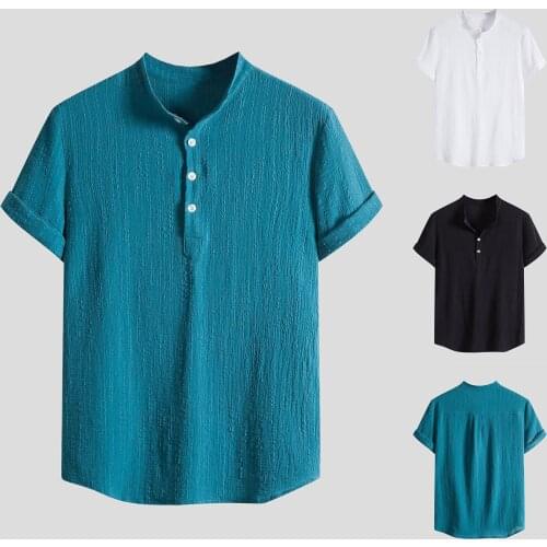 SAGACE Mens Linen Shirts