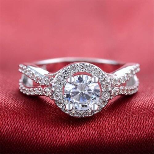 SHQIYAYI Fashion Clear CZ Crystal Stone Ring for Wedding Party Engagement Rings Party Gift Trendy Jewelry 538