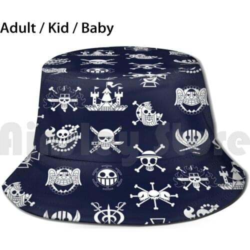 Worst Generation Sun Hat Foldable UV Protection Mugiwara Jolly Roger Flag Skull Boshi Straw Hats Pirates One Piece