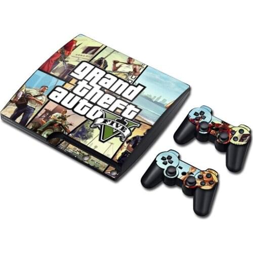 Grand Theft Auto GTA 5 Skin Sticker Decal for PS3 Slim PlayStation 3 Console and Controllers For PS3 Slim Skins Sticker Vinyl
