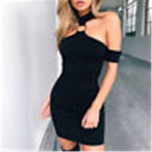 Evening Party Women Dress Vestidos Off the Shoulder Sexy Bandage Bodycon Women Clubwear Fashion Casual Black Mini Dress hot sale