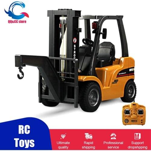 Huina 577 RC alloy forklift Simulation lifting crane Childrens electric moving toy Engineering vehicle model gifts for children