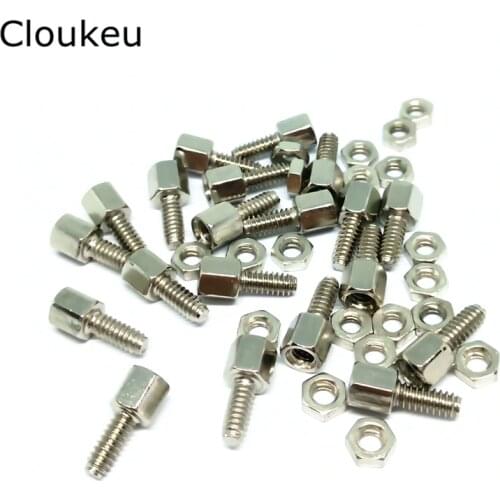 20sets DB9 DB15 DB25 RS232 VGA screws hexagonal Nuts Studs copper posts