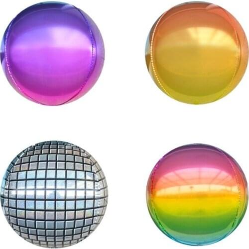 4D Balloons Rainbow Gradient Disco Foil Balloons for Wedding Theme Party Celebration Ballons Birthday Decorations Balony
