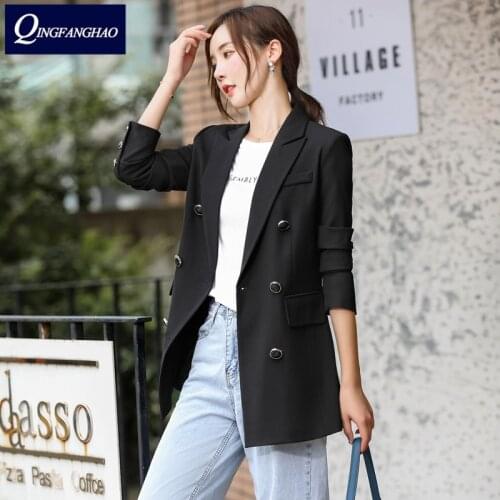Womens mid-length small suit new Korean style OL temperament jacket Coat Blazer as8832