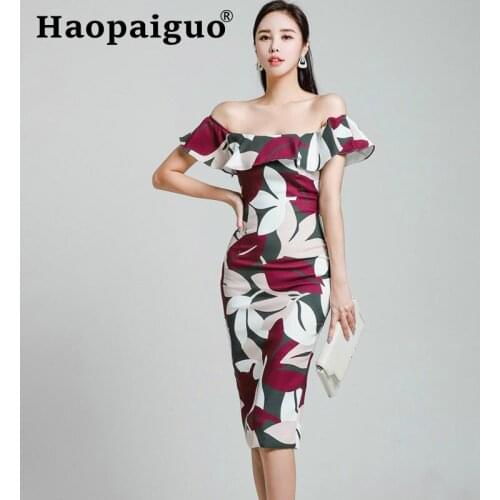 Slash Neck Casual Summer Dress 2019 Strapless Sheath Bodycon Bandage Midi Dress Women Casual Sundress Vestidos Largos Mujer Robe