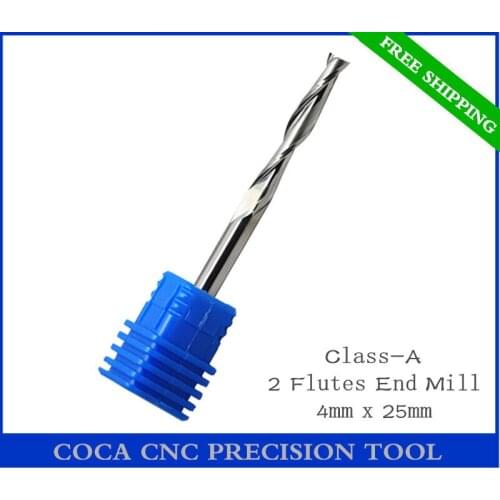 4mm*25mm,Freeshipping CNC machine woodworking insert router bit,solid carbide end mill,2 flutes milling cutter,MDF,plastic