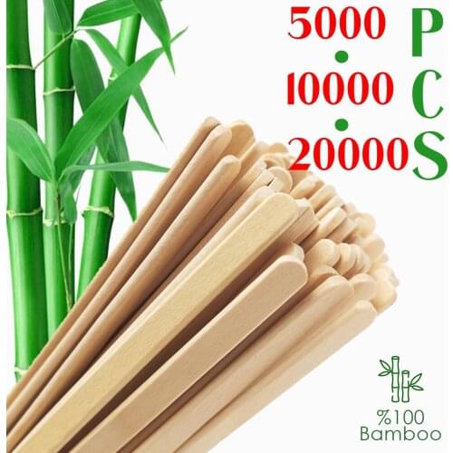 5000 PCS 10 CM Bamboo Wooden Coffee Tea IceCream Popsicle Lolly Sticks Beverage Stir Stirrers