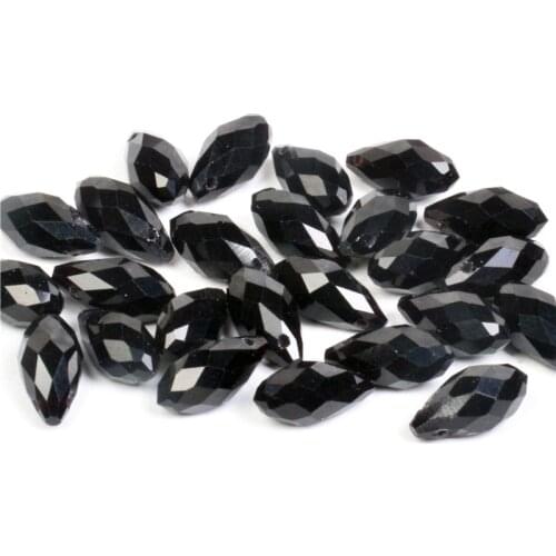 Crystal Teardrop Beads Black 5*7MM/6*12MM Available Crystal Glass Drop Beads For Jewelry Making