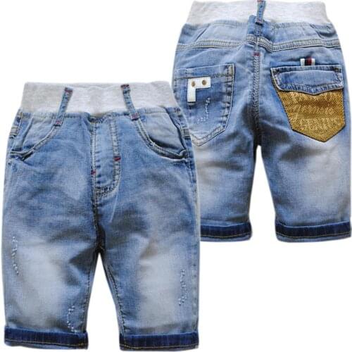 4021 baby boys denim jeans pants summer light blue kids cool summer baby fashion kids calf-length 70%length
