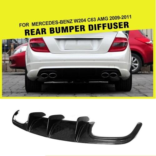 Carbon Fiber / FRP Rear Diffuser Bumper Lip Spoiler for Mercedes-Benz C-Class W204 C63 AMG Sedan 4 Door Only 2009 - 2011