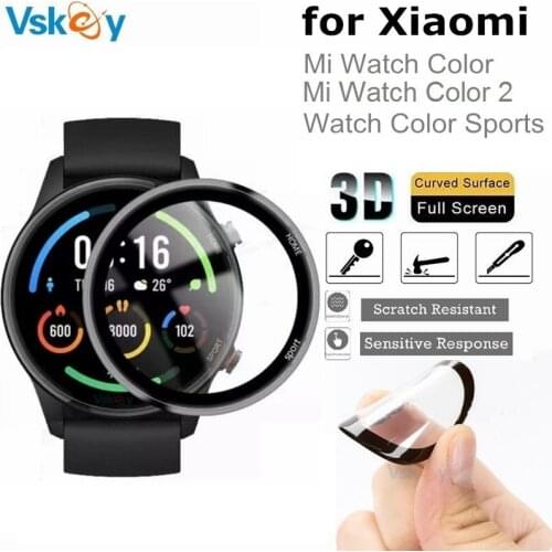 10PCS 3D Curved Edge Soft Screen Protector for Xiaomi Mi Watch Color Sports Version Full Coverage Protective Film (Non Glass)
