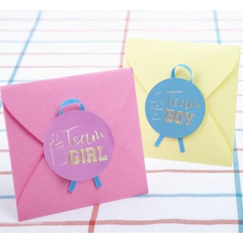4mm Diameter Team Boy Girl Stickers Gender Reveal Party Creative Decoratio Boy or Girl Vote Sticker n Baby Shower Supplies