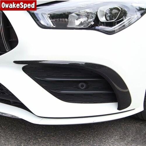 Car Front Bumper Fog Light Air Knife Spoiler Flap Trim Grill Grid Decoration For Mercedes Benz CLA C118 2020 Shark Fins Trim
