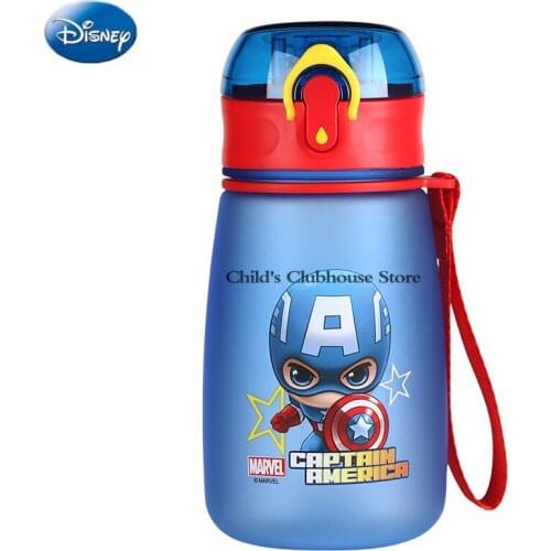 Disney Creative Fashion with Straw Bouncing Cup Student Children Cartoon Plastic Water Cup Kindergarten Portable Water Bottle
