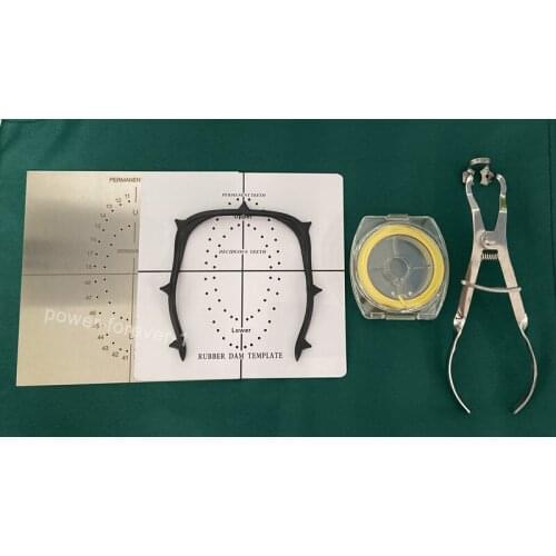Dental Punch Hole Template Guide Board PVC S.S Rubber Dam Plier Forceps Cord Stabilizing